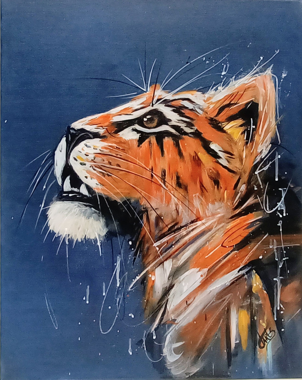 Original Charlie the Lion painting, 40 × 50 cm