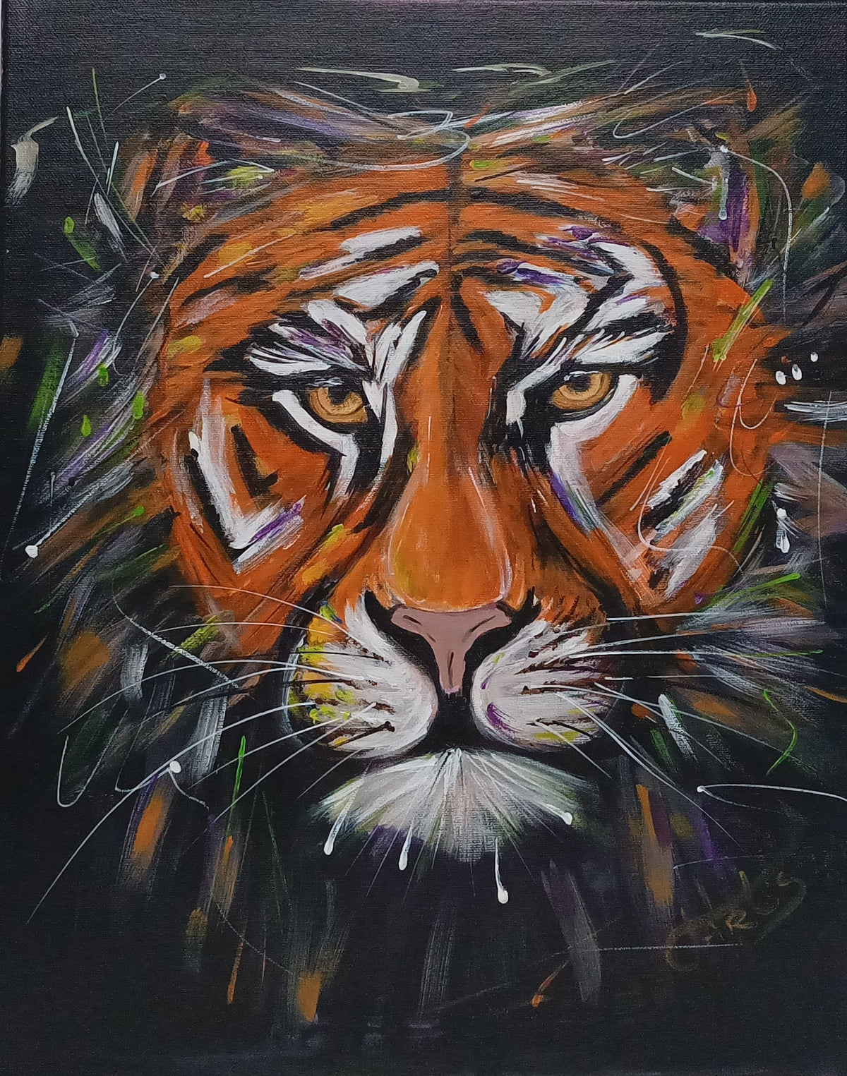Original Powerful Lion painting, 40 × 50 cm