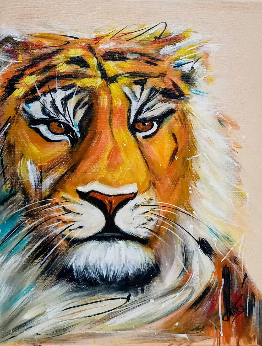 Rix the Tiger - Original Painting 40 x 50 cm