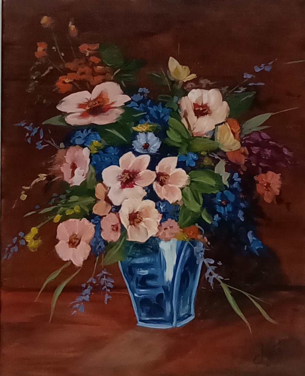 Original Springflowers bouquet painting, 40 × 50 cm