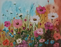 Original Field of Wildflowers painting, 40 × 50 cm