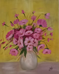 Original Pink Bouquet floral painting, 40 × 50 cm