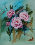 Original Roses II floral painting, 40 × 50 cm