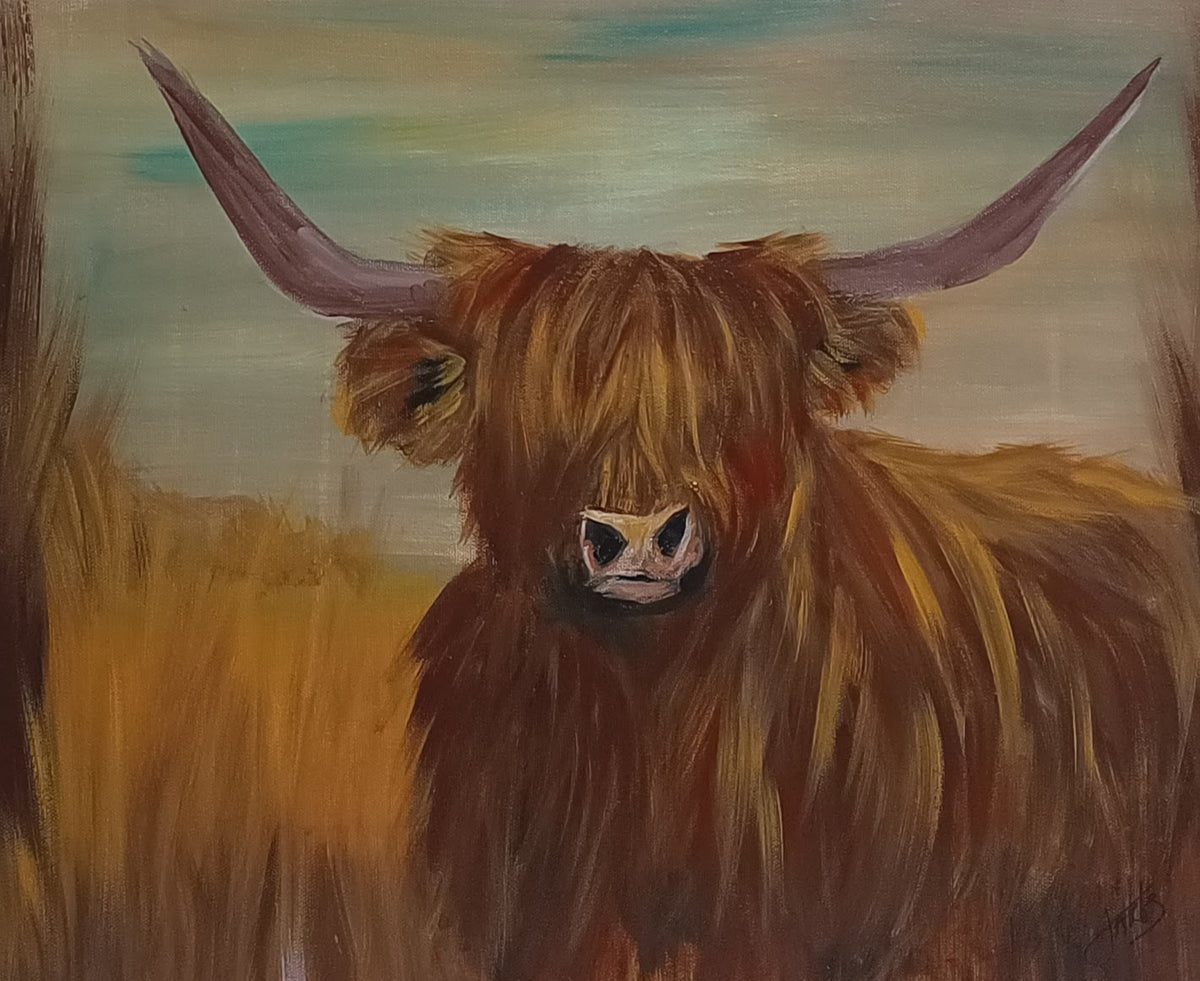 Highland cattle - Original Painting 40 x 50 cm